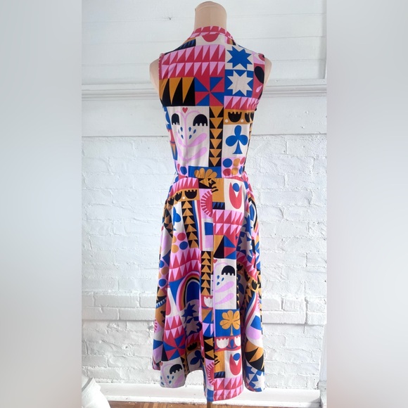 Nooworks Dahlia Dress Congdon Sleeveless High Neck Midi Dopamine Dressing Small - Picture 6 of 11